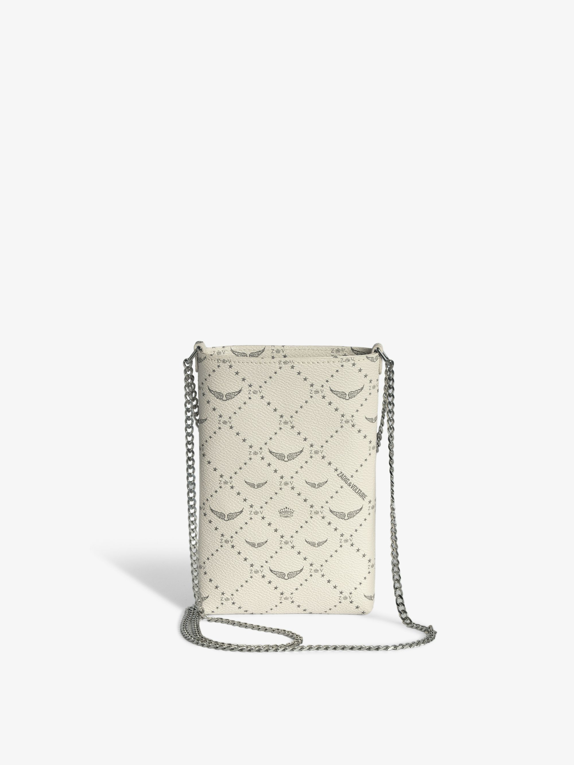 Rock Phone Pouch - Coated canvas phone case pouch with chains and signature wings.